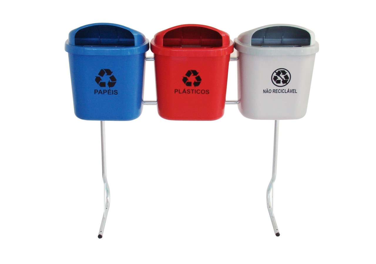 Conjunto para Coleta Seletiva 3 Lixeiras - JSN