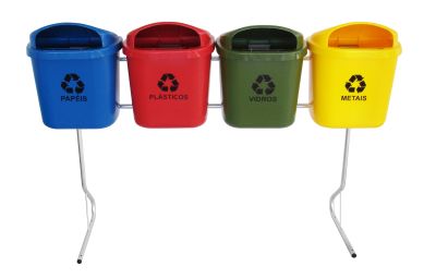 Conjunto para Coleta Seletiva 4 Lixeiras - JSN - Image 2