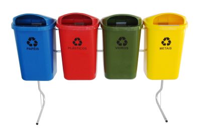 Conjunto para Coleta Seletiva 4 Lixeiras - JSN