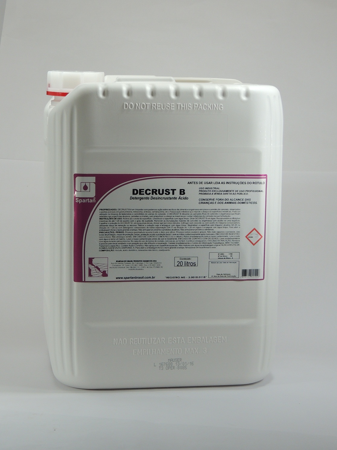 DECRUST B - Detergente Desincrustante Ácido - Remove resíduos de cimento (01 Litro faz até 20 litros) - Image 2