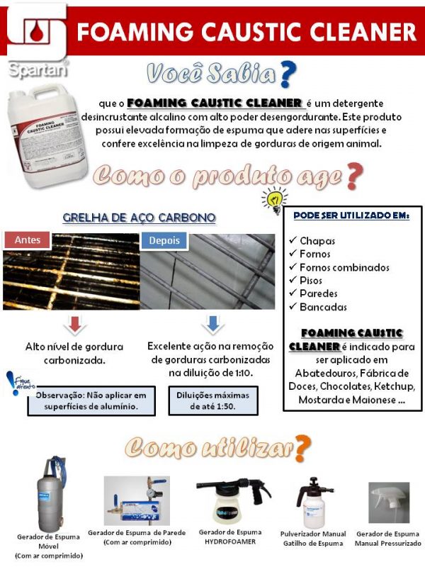 FOAMING CAUSTIC CLEANER Detergente Desengordurante (1 litro faz até 50 litros) - Image 2