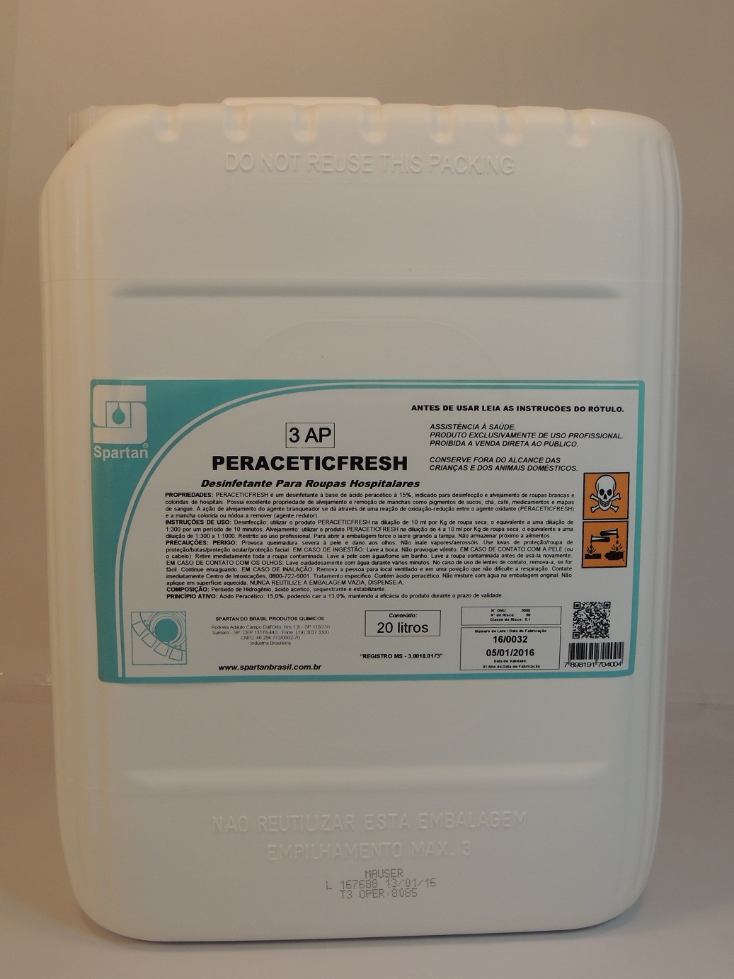 PERACETICFRESH -Desinfetante para roupas hospitalares (01 litro faz até 300 litros) - Image 3