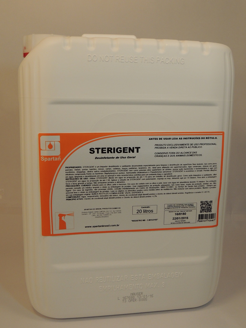 STERIGENT - Desinfetante Base Quaternário (01 Litro faz até 10 litros) - Image 2