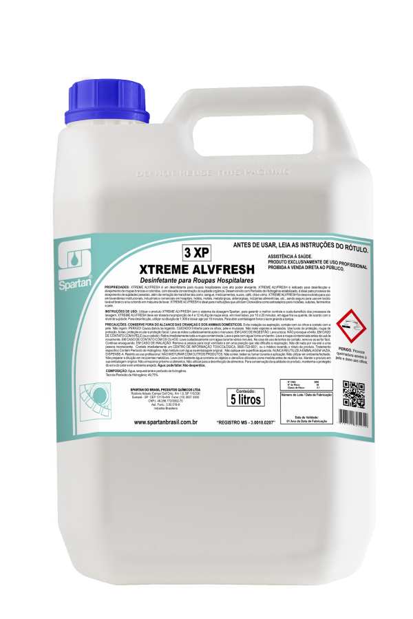 XTREME ALVFRESH - Desinfetante Para Roupas Hospitalares ( até 2,5 ml/kg de roupa seca )