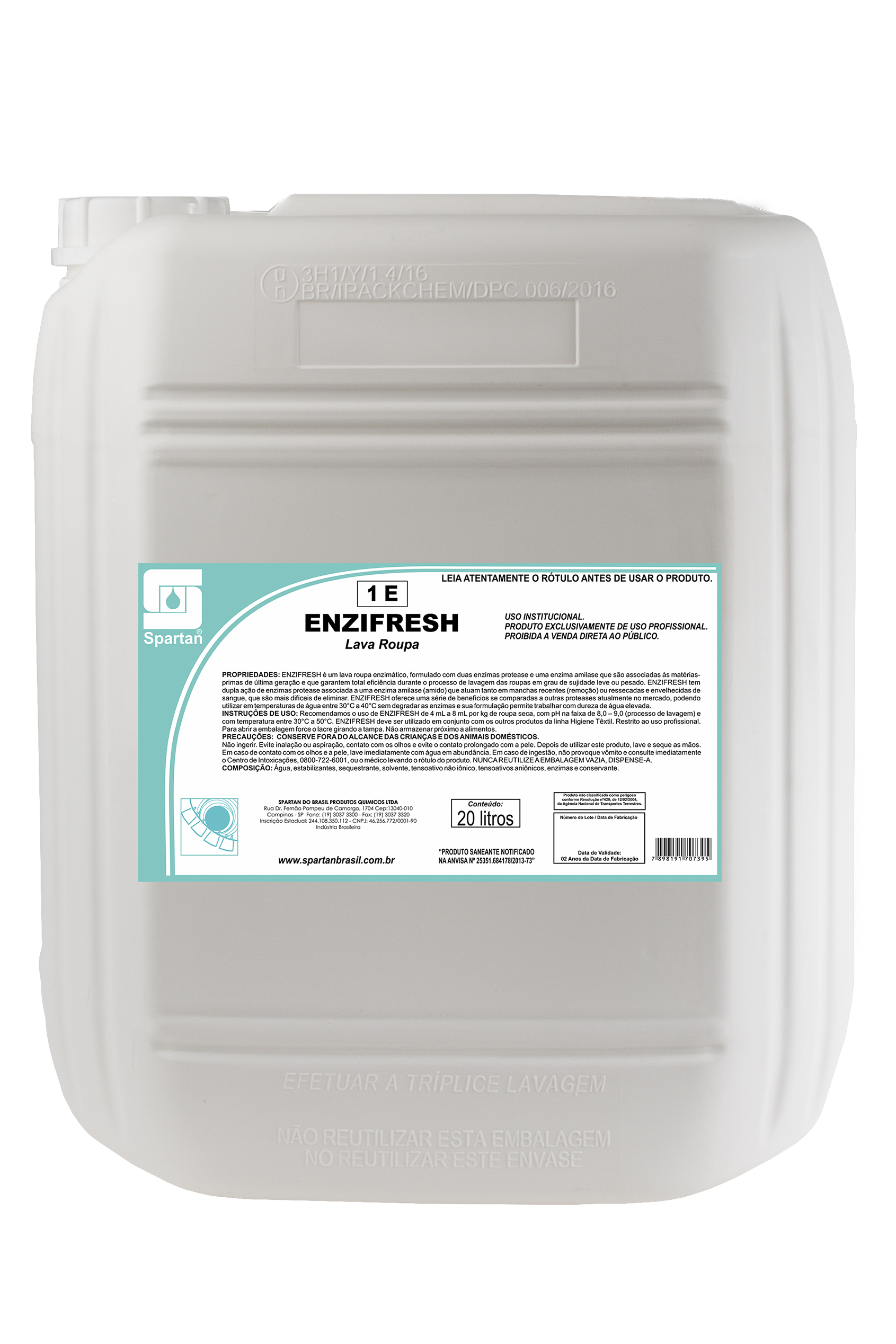 ENZIFRESH - Lava Roupas com ação Enzimática (4 a 8 ml por Kilo de Roupa)